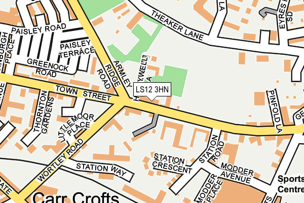 LS12 3HN map - OS OpenMap – Local (Ordnance Survey)