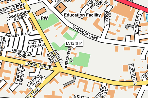 LS12 3HP map - OS OpenMap – Local (Ordnance Survey)