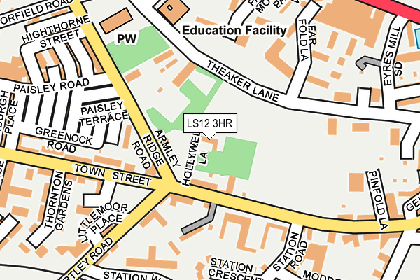 LS12 3HR map - OS OpenMap – Local (Ordnance Survey)