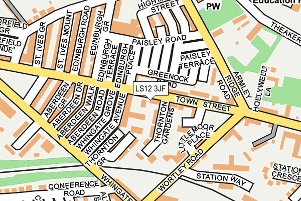 LS12 3JF map - OS OpenMap – Local (Ordnance Survey)