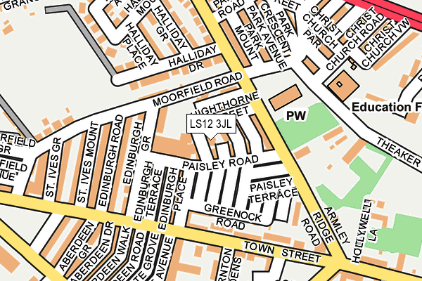 LS12 3JL map - OS OpenMap – Local (Ordnance Survey)