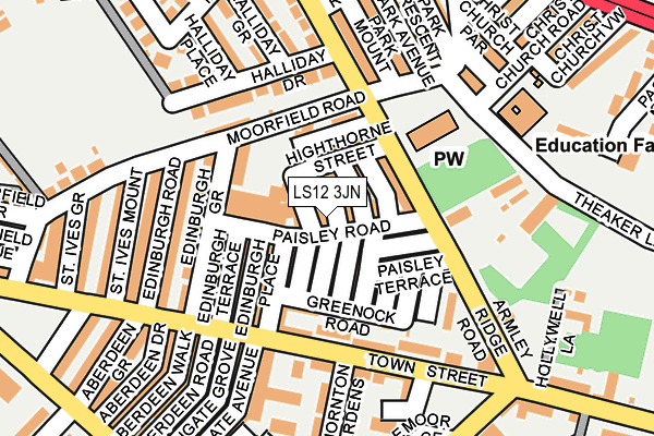 LS12 3JN map - OS OpenMap – Local (Ordnance Survey)