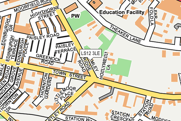 LS12 3LE map - OS OpenMap – Local (Ordnance Survey)