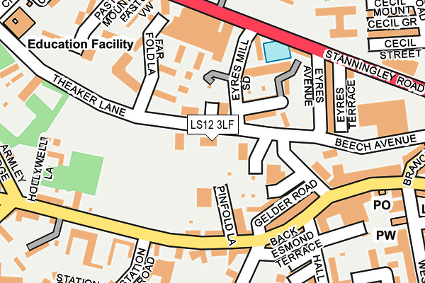 LS12 3LF map - OS OpenMap – Local (Ordnance Survey)