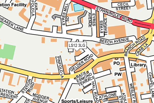 LS12 3LG map - OS OpenMap – Local (Ordnance Survey)