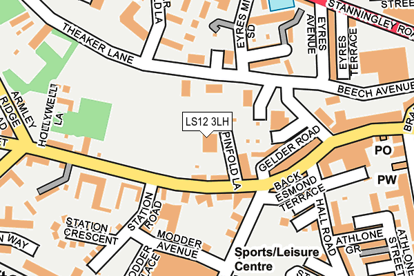 LS12 3LH map - OS OpenMap – Local (Ordnance Survey)