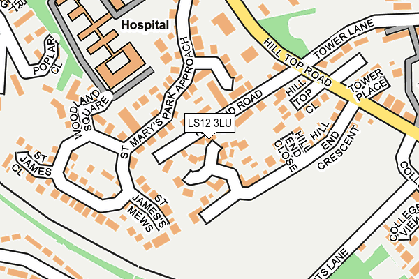 LS12 3LU map - OS OpenMap – Local (Ordnance Survey)