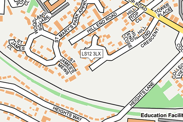 LS12 3LX map - OS OpenMap – Local (Ordnance Survey)