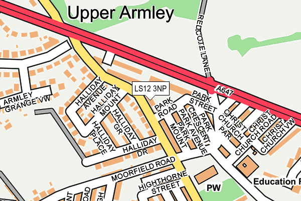 LS12 3NP map - OS OpenMap – Local (Ordnance Survey)