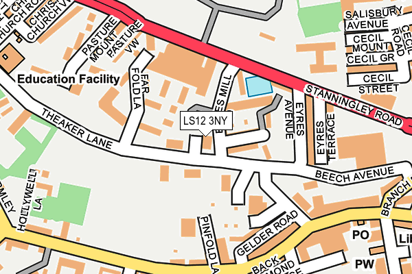LS12 3NY map - OS OpenMap – Local (Ordnance Survey)