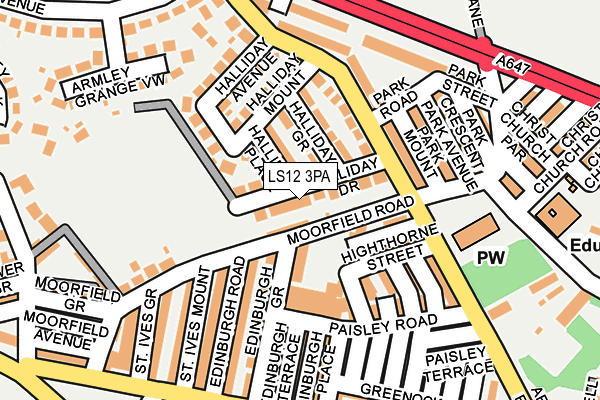 LS12 3PA map - OS OpenMap – Local (Ordnance Survey)