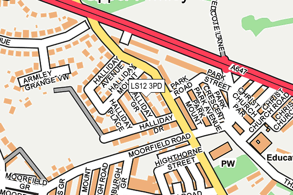 LS12 3PD map - OS OpenMap – Local (Ordnance Survey)