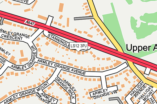 LS12 3PJ map - OS OpenMap – Local (Ordnance Survey)