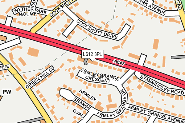 LS12 3PL map - OS OpenMap – Local (Ordnance Survey)