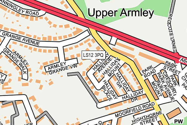 LS12 3PQ map - OS OpenMap – Local (Ordnance Survey)