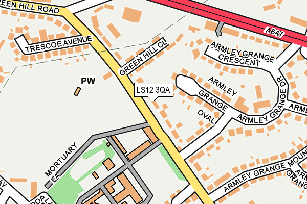 LS12 3QA map - OS OpenMap – Local (Ordnance Survey)