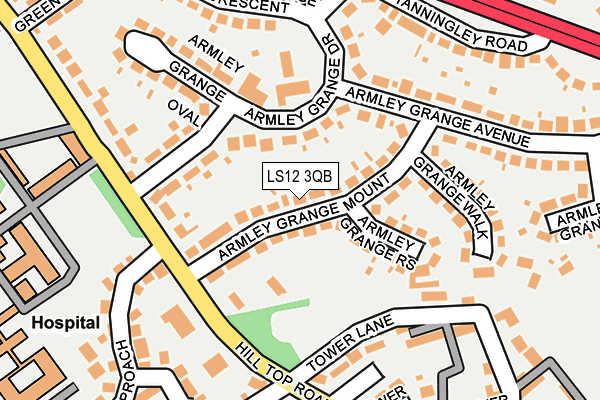 LS12 3QB map - OS OpenMap – Local (Ordnance Survey)