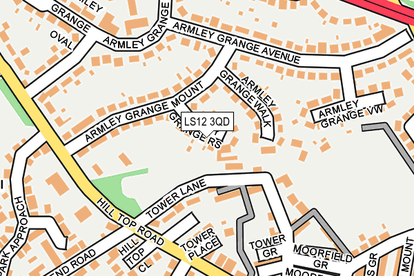 LS12 3QD map - OS OpenMap – Local (Ordnance Survey)