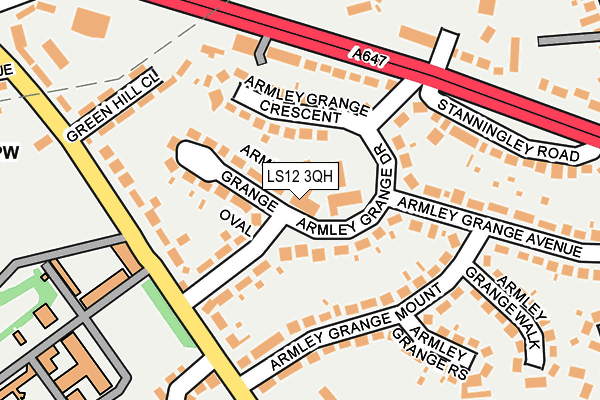 LS12 3QH map - OS OpenMap – Local (Ordnance Survey)