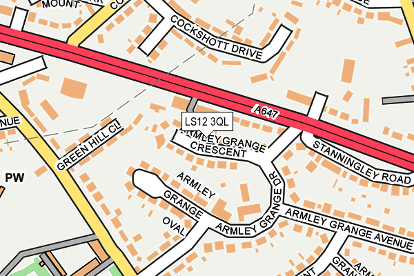 LS12 3QL map - OS OpenMap – Local (Ordnance Survey)