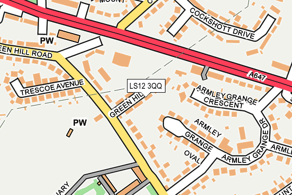 LS12 3QQ map - OS OpenMap – Local (Ordnance Survey)