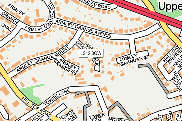 LS12 3QW map - OS OpenMap – Local (Ordnance Survey)