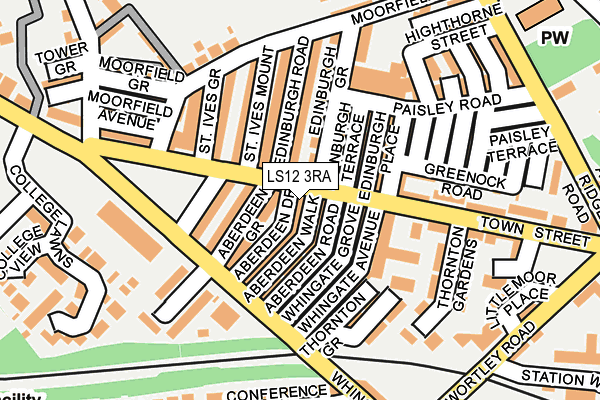 LS12 3RA map - OS OpenMap – Local (Ordnance Survey)