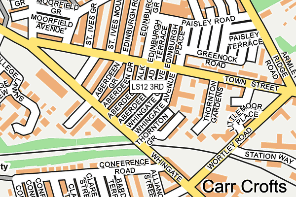 LS12 3RD map - OS OpenMap – Local (Ordnance Survey)