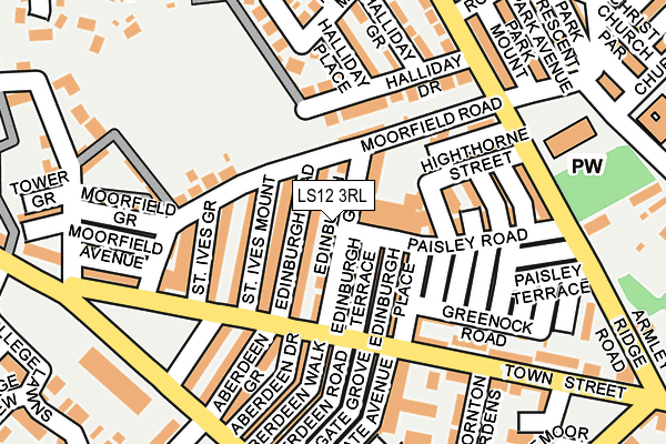 LS12 3RL map - OS OpenMap – Local (Ordnance Survey)