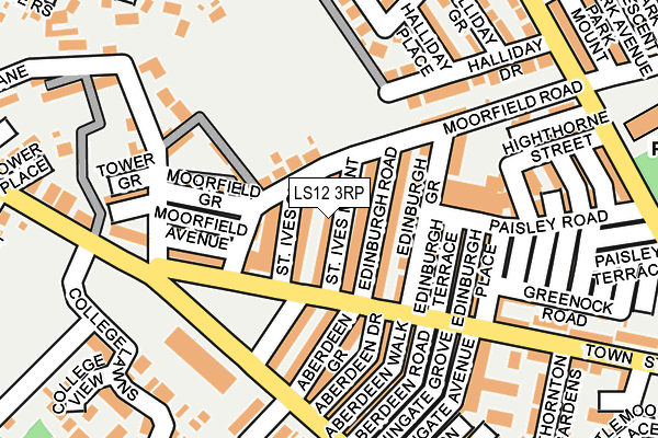 LS12 3RP map - OS OpenMap – Local (Ordnance Survey)