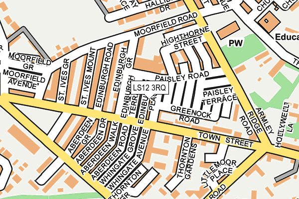 LS12 3RQ map - OS OpenMap – Local (Ordnance Survey)