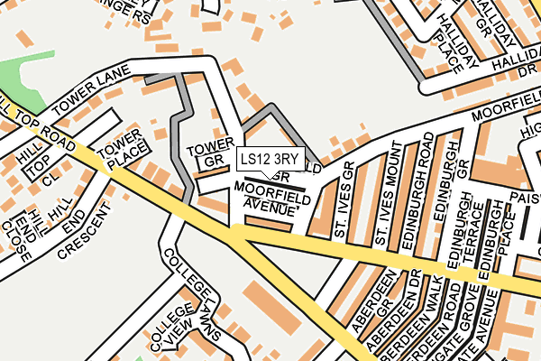 LS12 3RY map - OS OpenMap – Local (Ordnance Survey)