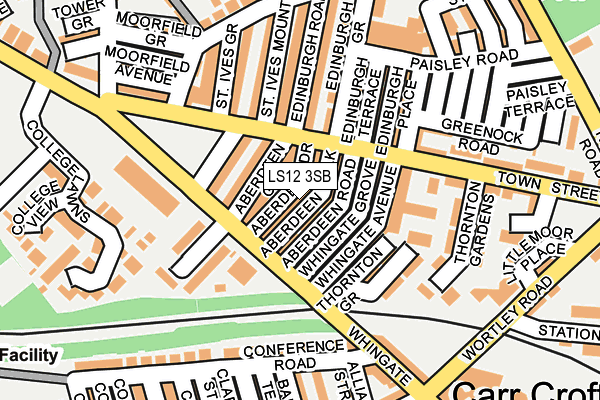 LS12 3SB map - OS OpenMap – Local (Ordnance Survey)