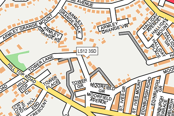 LS12 3SD map - OS OpenMap – Local (Ordnance Survey)