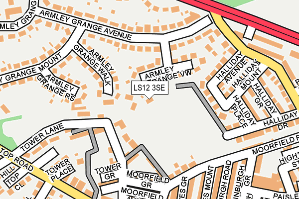LS12 3SE map - OS OpenMap – Local (Ordnance Survey)