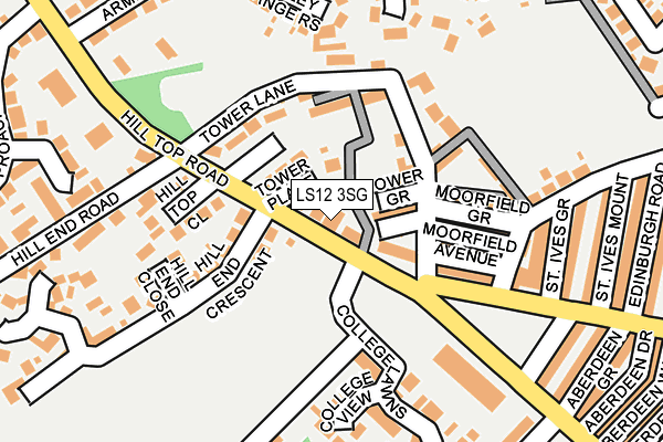 LS12 3SG map - OS OpenMap – Local (Ordnance Survey)