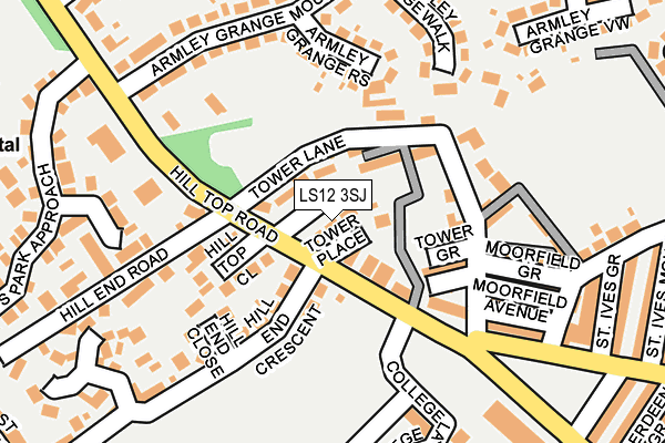 LS12 3SJ map - OS OpenMap – Local (Ordnance Survey)