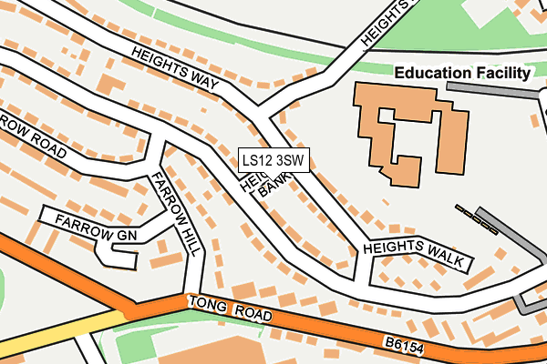 LS12 3SW map - OS OpenMap – Local (Ordnance Survey)