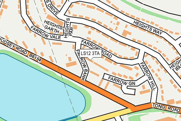 LS12 3TA map - OS OpenMap – Local (Ordnance Survey)