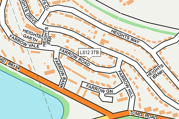 LS12 3TB map - OS OpenMap – Local (Ordnance Survey)