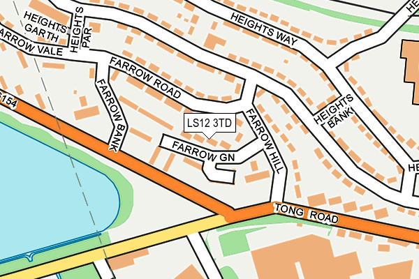 LS12 3TD map - OS OpenMap – Local (Ordnance Survey)
