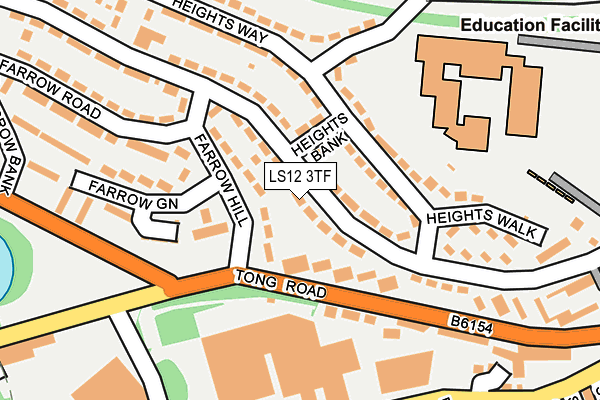 LS12 3TF map - OS OpenMap – Local (Ordnance Survey)