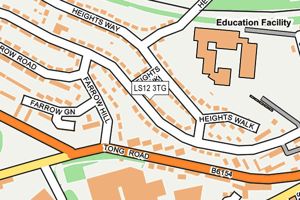 LS12 3TG map - OS OpenMap – Local (Ordnance Survey)