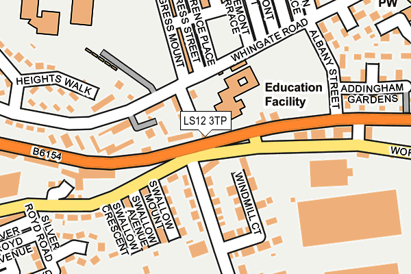 LS12 3TP map - OS OpenMap – Local (Ordnance Survey)