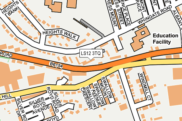 LS12 3TQ map - OS OpenMap – Local (Ordnance Survey)