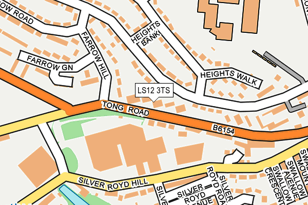 LS12 3TS map - OS OpenMap – Local (Ordnance Survey)