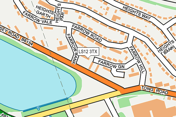 LS12 3TX map - OS OpenMap – Local (Ordnance Survey)