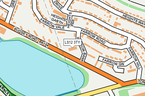 LS12 3TY map - OS OpenMap – Local (Ordnance Survey)