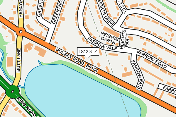 LS12 3TZ map - OS OpenMap – Local (Ordnance Survey)
