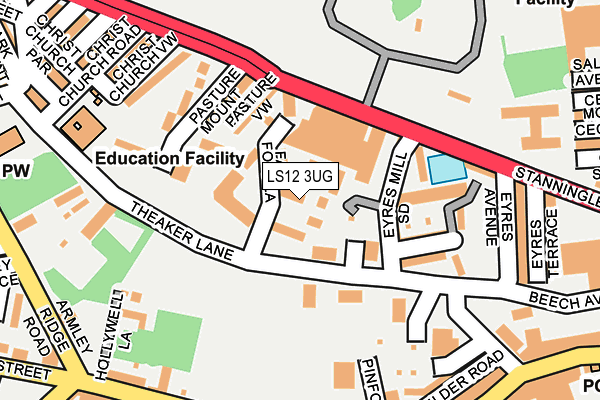 LS12 3UG map - OS OpenMap – Local (Ordnance Survey)